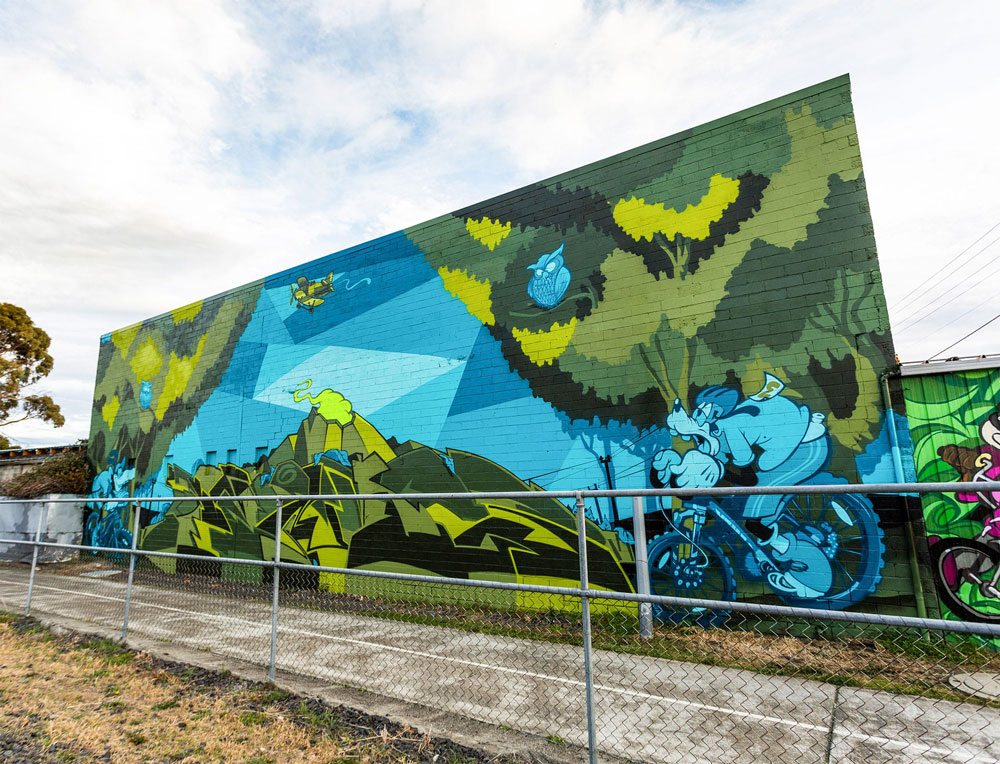 A large mural in Glenorchy